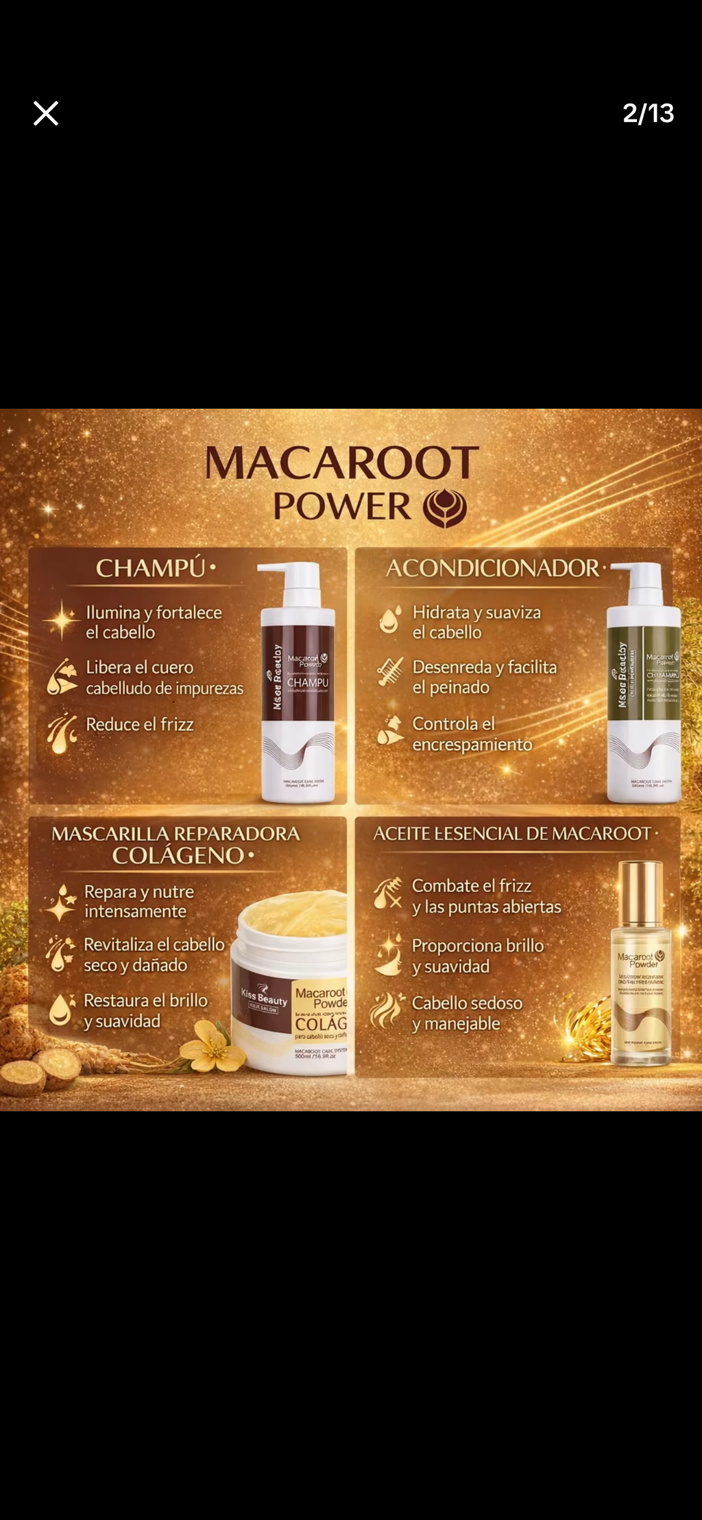 Aceite Esencial de Macaroot Kiss Beauty – 60 ml